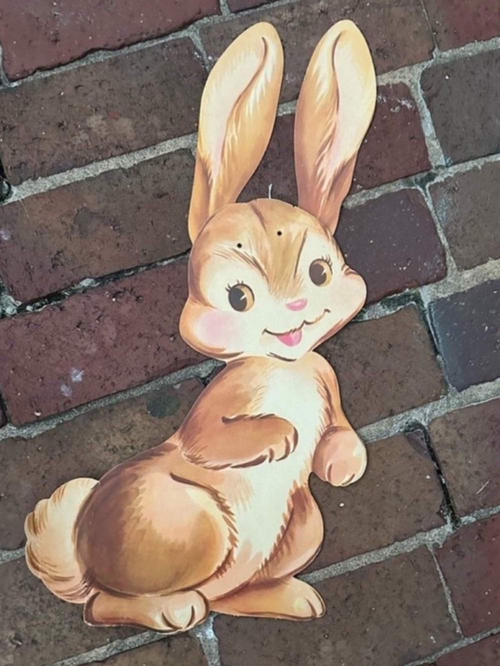 Vintage die cut bunny rabbit jointed Easter